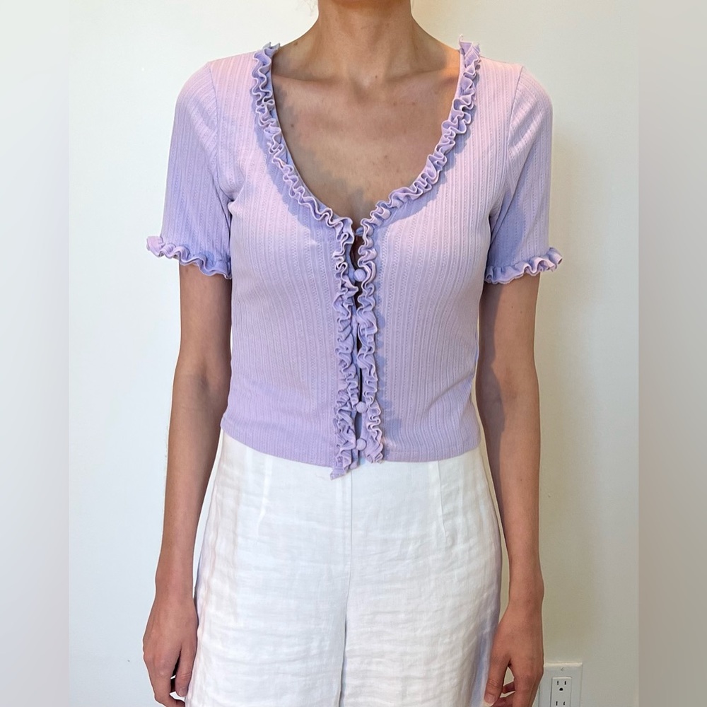 & Other Stories Lilac Ruffle Top